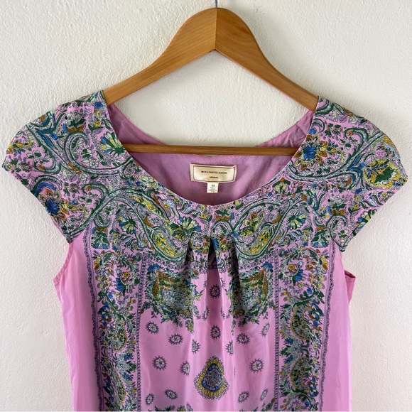 Anthropologie 100% Silk Moulinette Soeurs Paisley Printed Flowy Lightweight Top - Picture 4 of 12